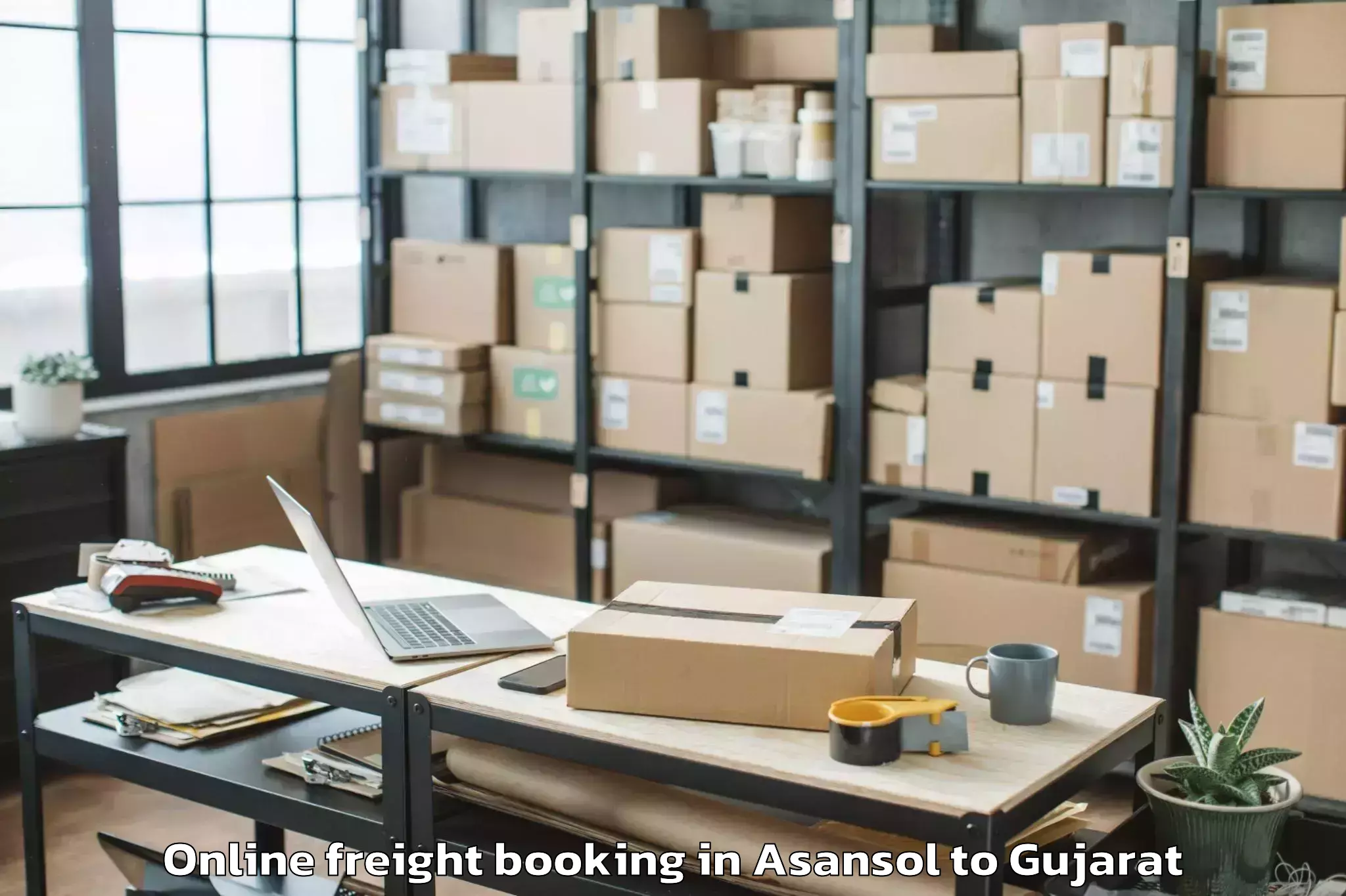 Easy Asansol to Bhayavadar Online Freight Booking Booking